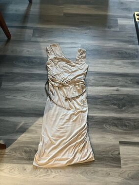 bebe Taupe V-Neck Draped Top